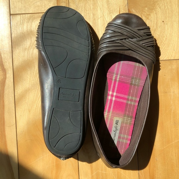 American Eagle Brown Leather Flats - Picture 2 of 4